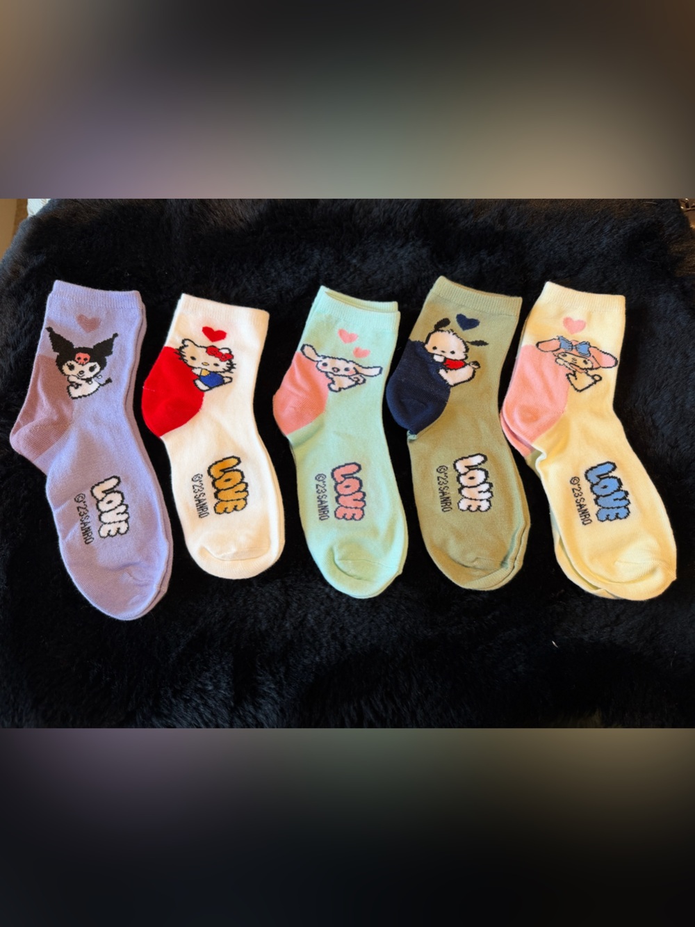 Sanrio Pastel Love Ankle Socks - Pack of 5
